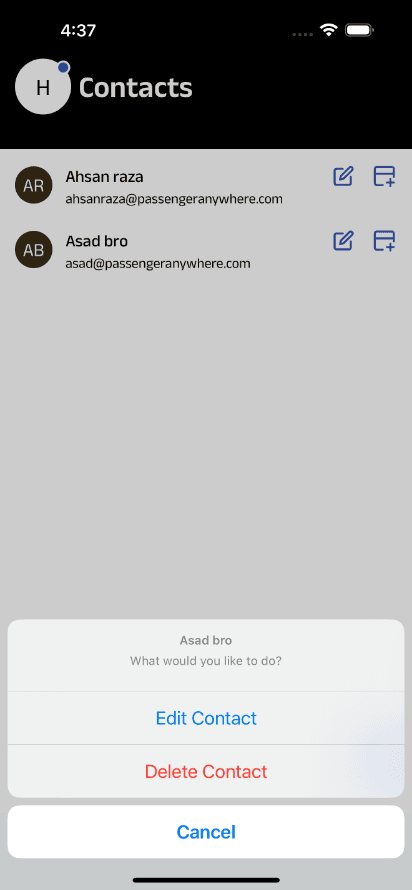 Can I edit a contact?
